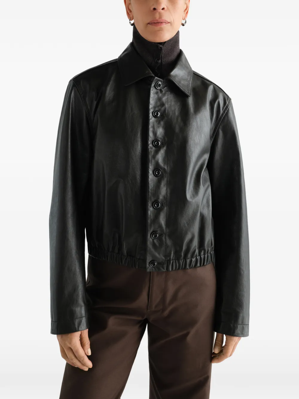 LEMAIRE Soft leren blouse Bruin