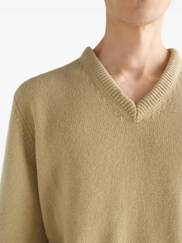 LEMAIRE V-neck Sweater In Cashmere | Neutrals | FARFETCH