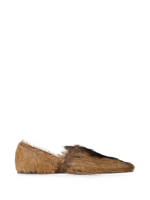 LEMAIRE long-hair goat leather loafers