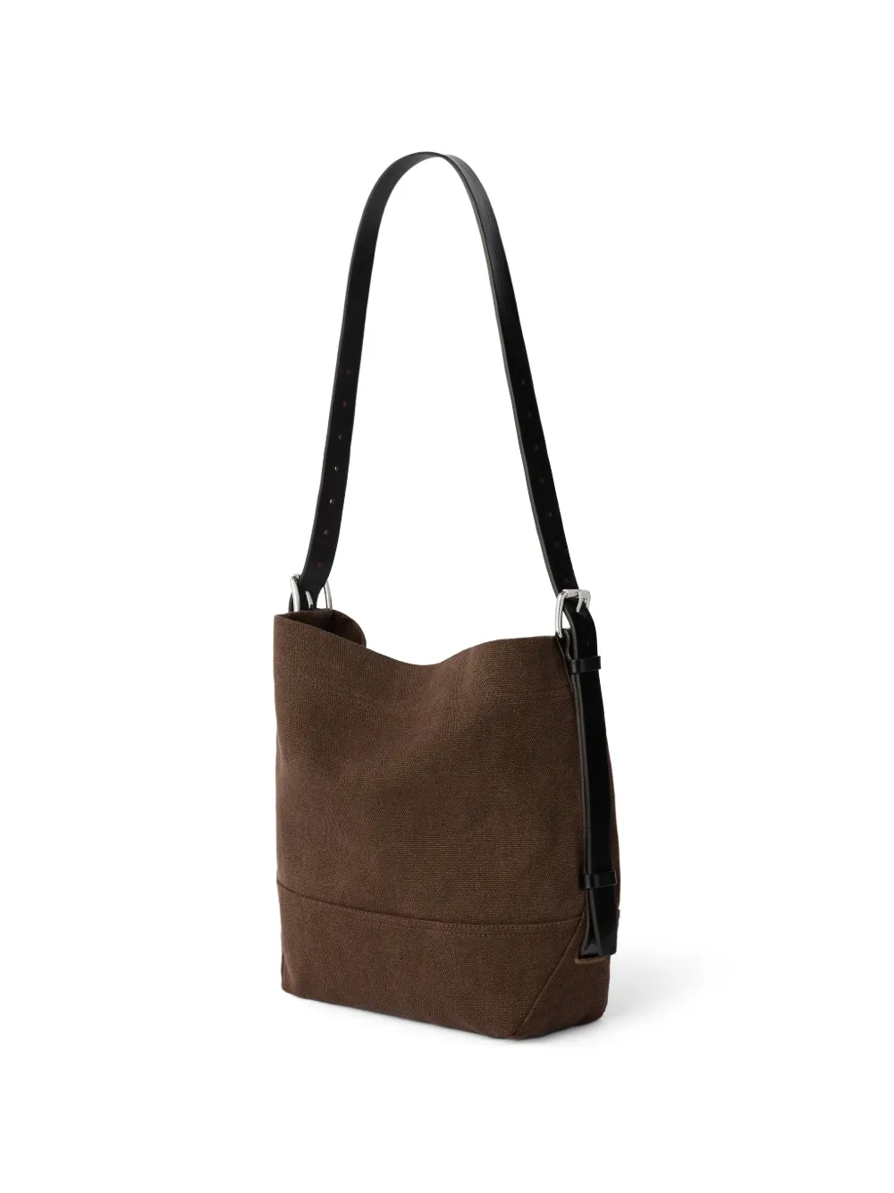 LEMAIRE Kleine shopper met ceintuur in zwaar eco-katoenen canvas Bruin