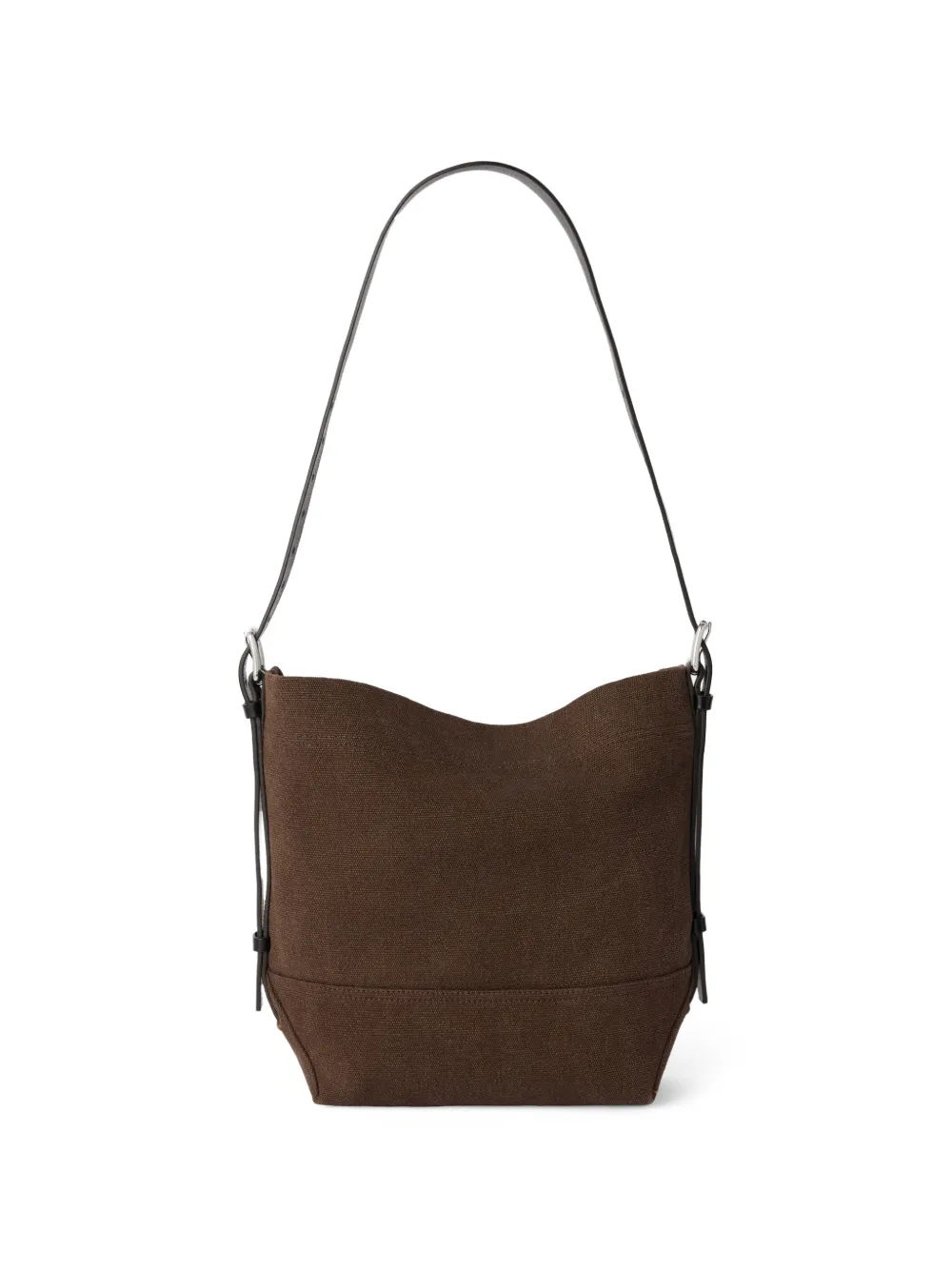 LEMAIRE Kleine shopper met ceintuur in zwaar eco-katoenen canvas Bruin