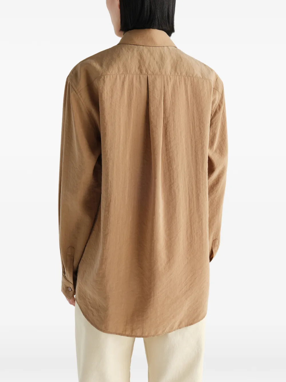 LEMAIRE Straight zijden blouse Bruin