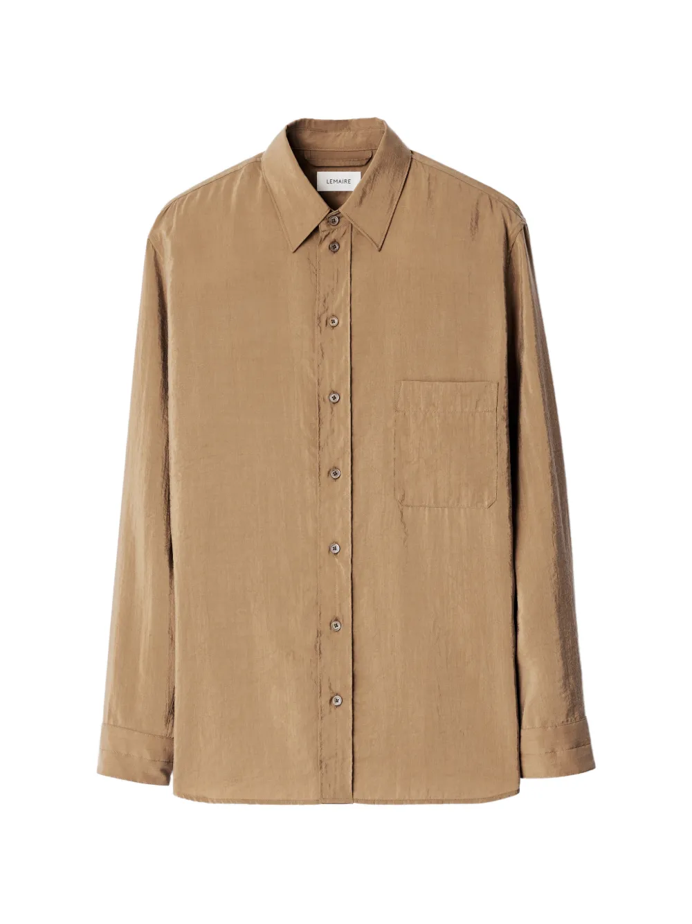 LEMAIRE Straight zijden blouse Bruin