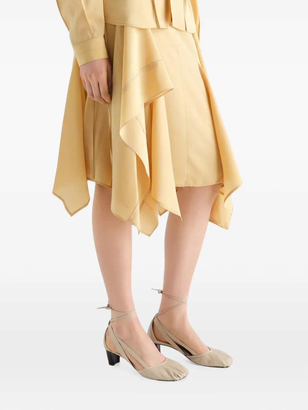 LEMAIRE Pedille geitenleren ballerina's met hak van 55 mm Beige
