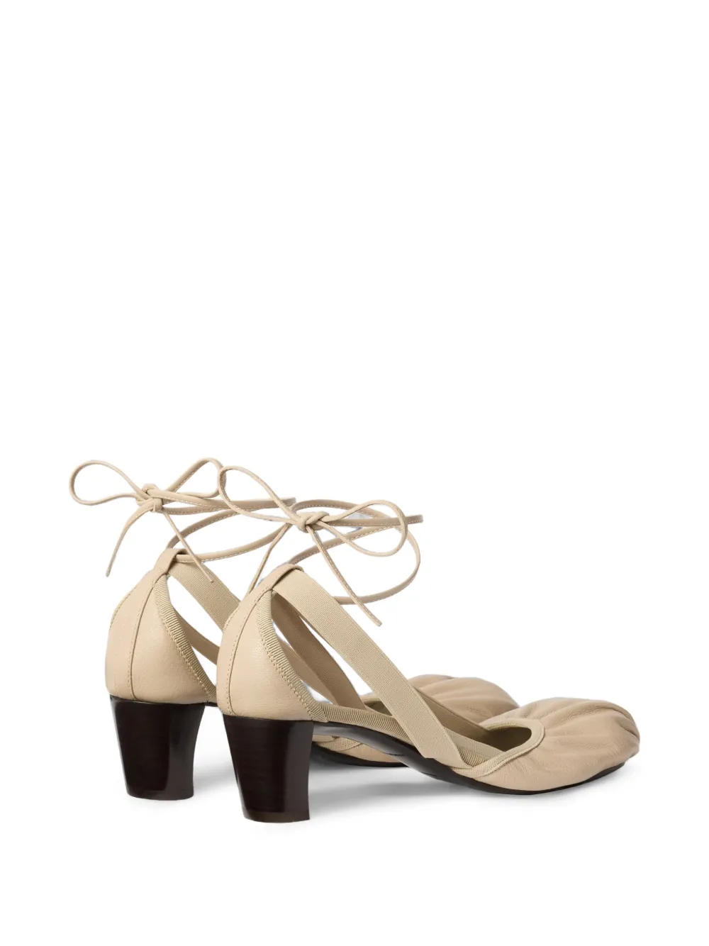 LEMAIRE Pedille geitenleren ballerina's met hak van 55 mm Beige