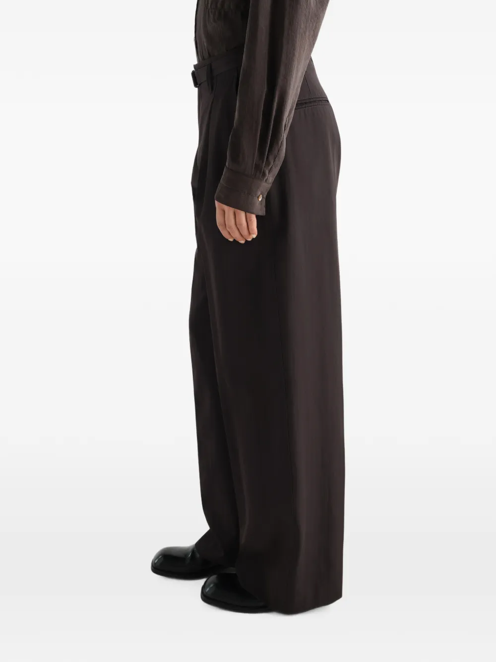 LEMAIRE Wollen gabardine plooibroek Bruin