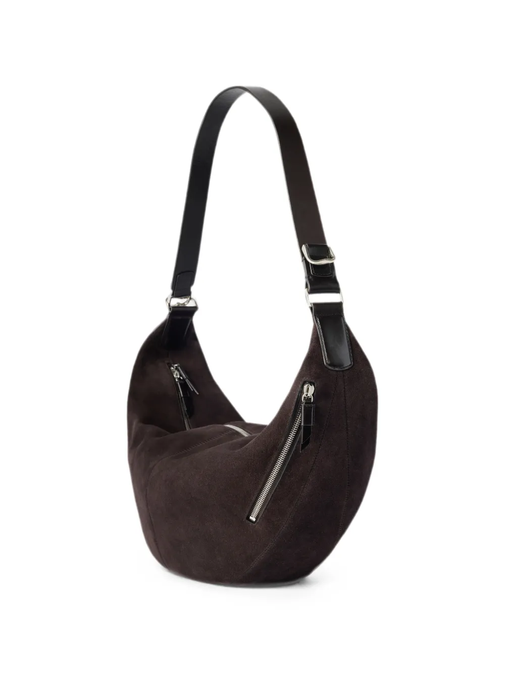 LEMAIRE Quiver Clip suède leren tas Bruin