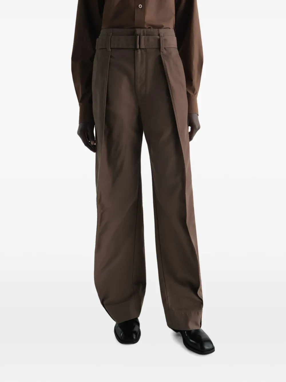 LEMAIRE Twill broek van polykatoen Bruin