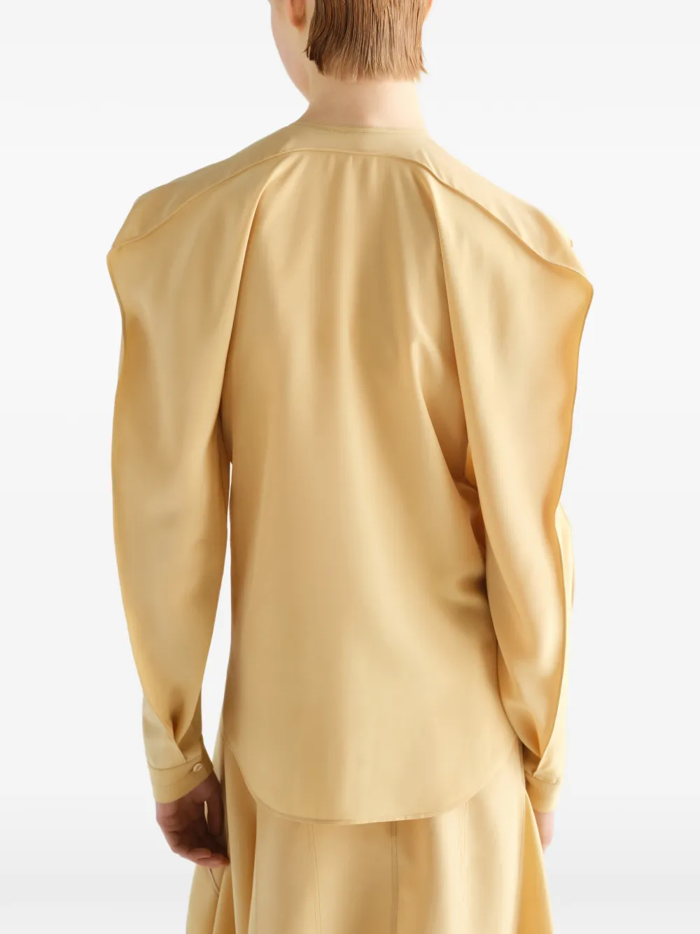 LEMAIRE Gelaagde blouse van zijde en viscose Geel