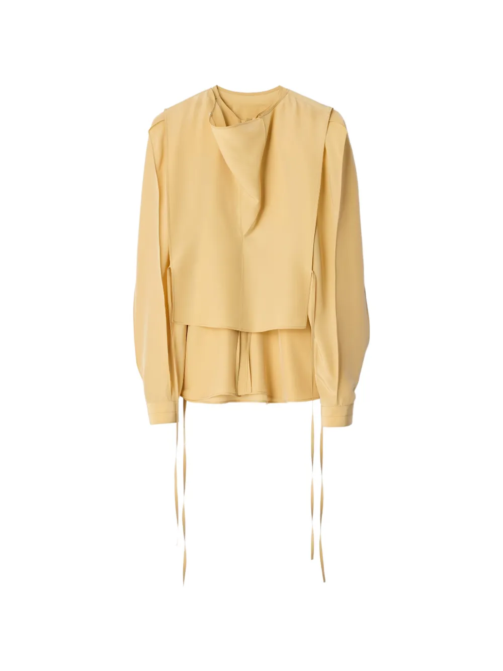 LEMAIRE Blusa a strati in seta e viscosa - Giallo