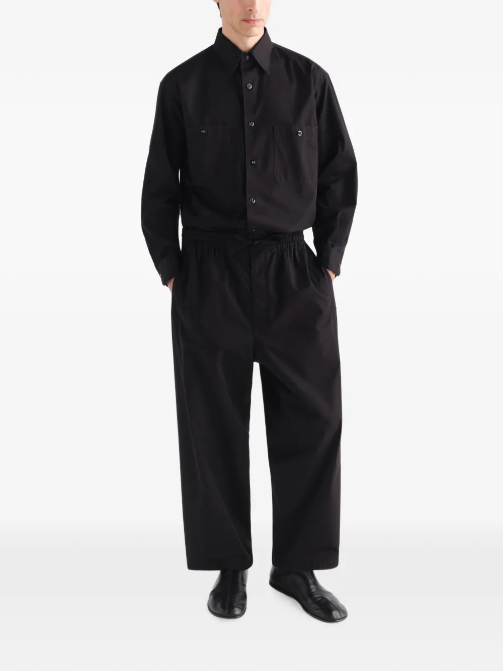 LEMAIRE Pyjamabroek van licht katoenen twill Zwart