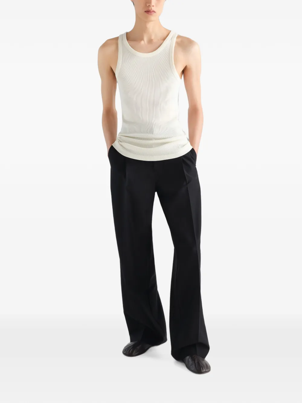 LEMAIRE tanktop van geribbeld jersey Beige
