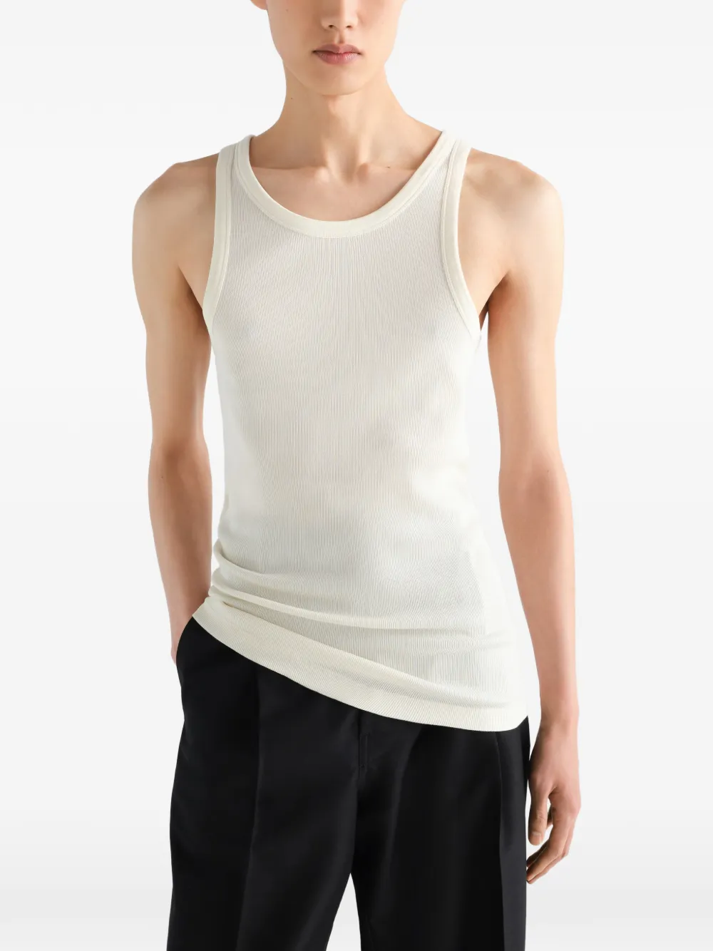 LEMAIRE tanktop van geribbeld jersey Beige