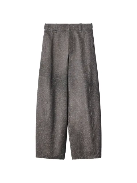 LEMAIRE maxi pants in diagonal printed cotton