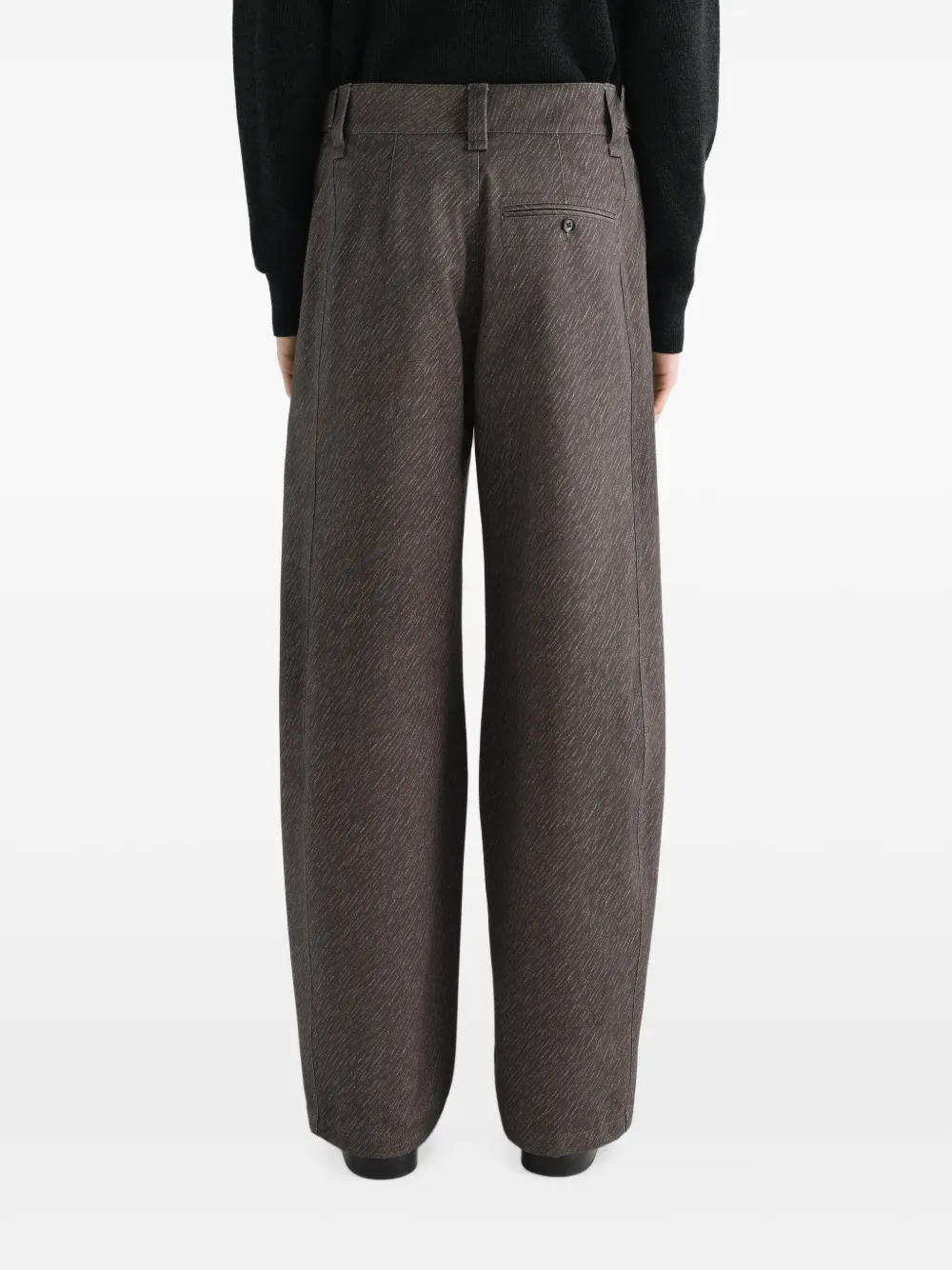 LEMAIRE Katoenen maxi-broek met diagonale print Bruin