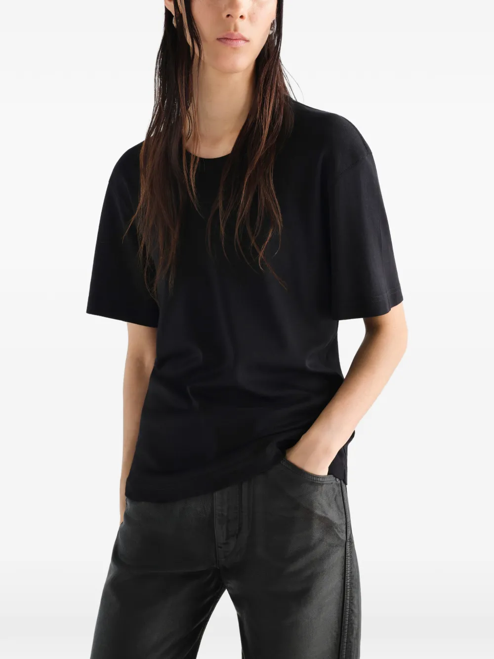 LEMAIRE T-shirt met ronde hals Zwart