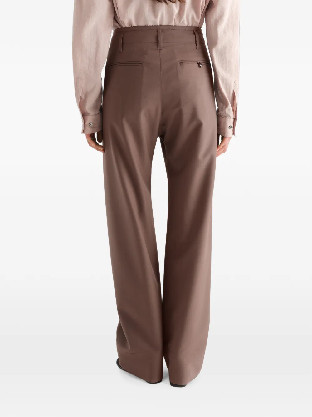 LEMAIRE Baggy broek van tropische wolblend Bruin