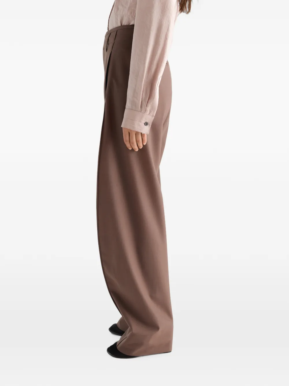 LEMAIRE Baggy broek van tropische wolblend Bruin