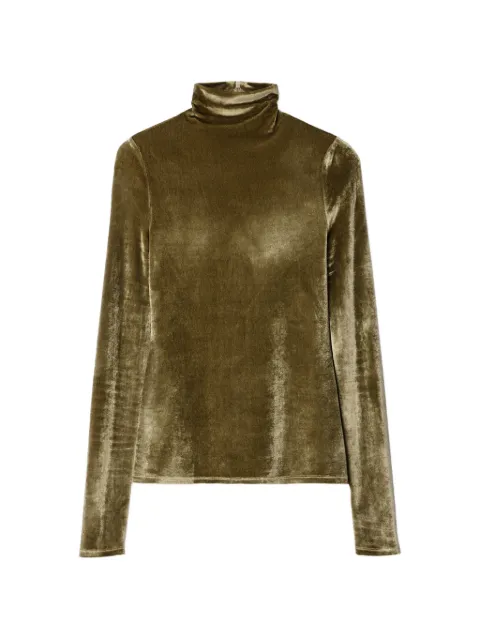 LEMAIRE fitted stand-collar top in velvet jersey