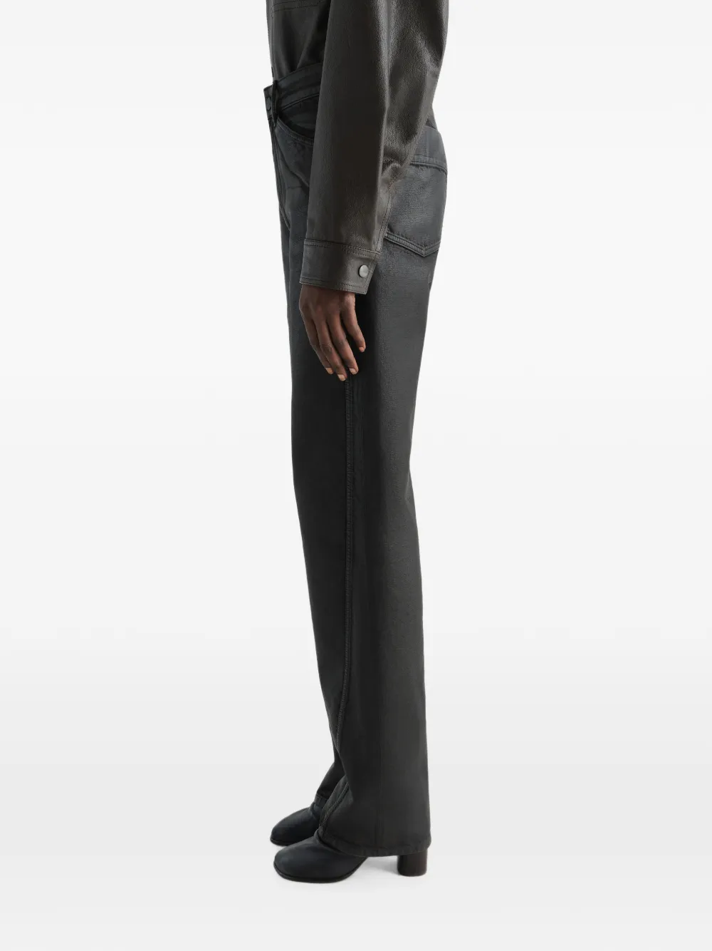 LEMAIRE Denim broek met vijf zakken en gedraaid detail Zwart