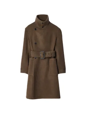 Jil Sander ファーカラー ダブルコート | グレー | FARFETCH JP