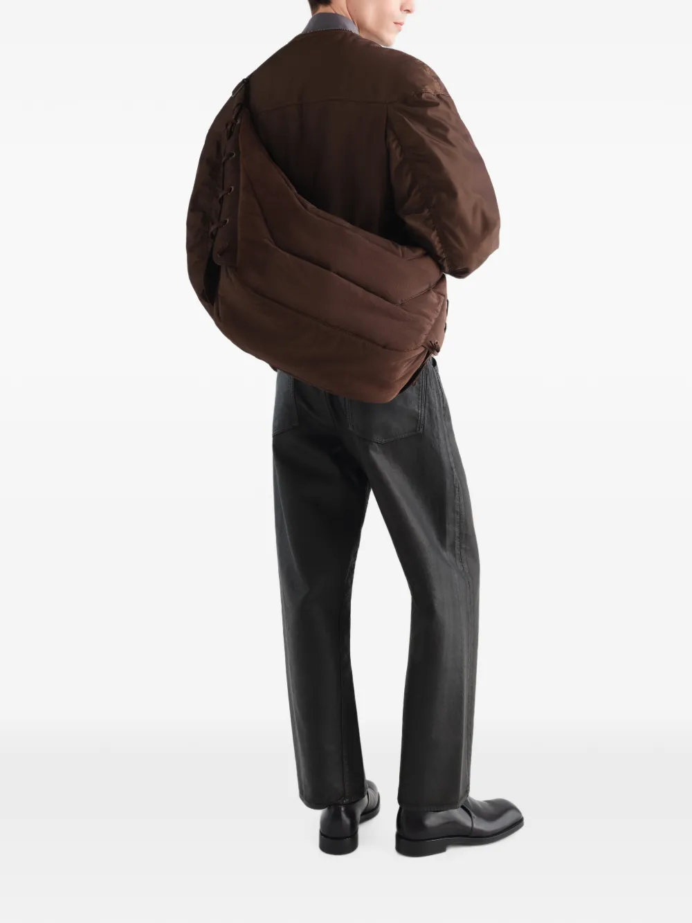 LEMAIRE Soft Game grote tas van nylon canvas Bruin