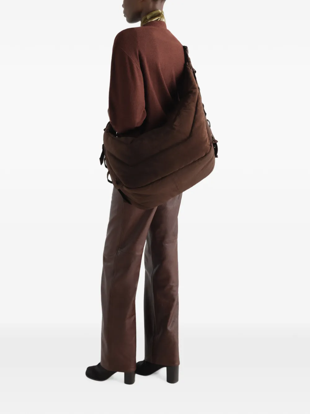 LEMAIRE Soft Game grote tas van nylon canvas Bruin