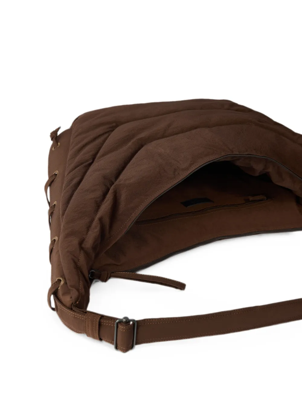 LEMAIRE Soft Game grote tas van nylon canvas Bruin