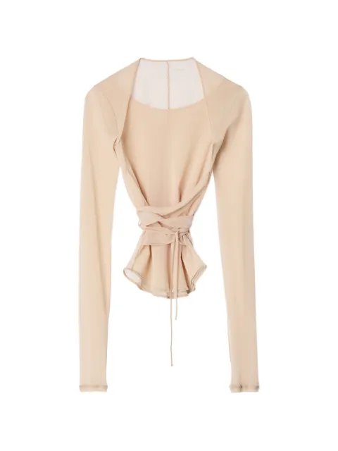 LEMAIRE ballerina Wrap top in mesh jersey