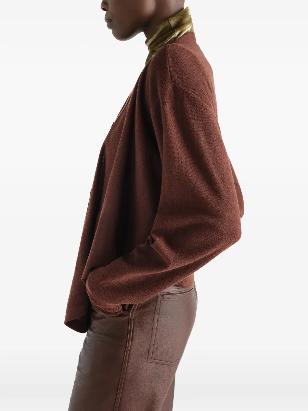 LEMAIRE Trompe-l'oeil vest van merinowolmix Bruin
