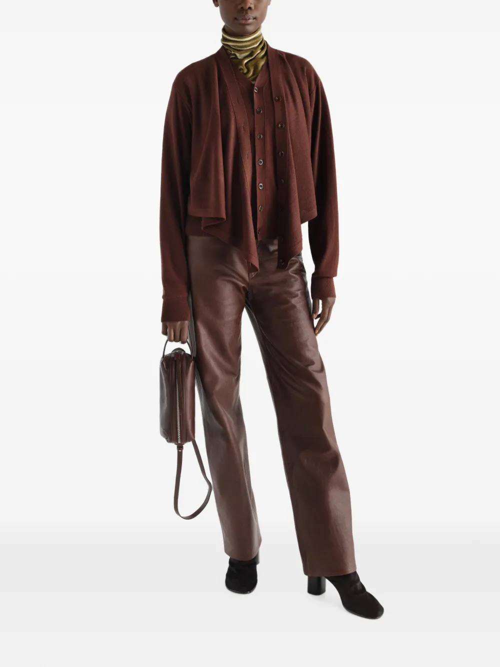 LEMAIRE Trompe-l'oeil vest van merinowolmix Bruin
