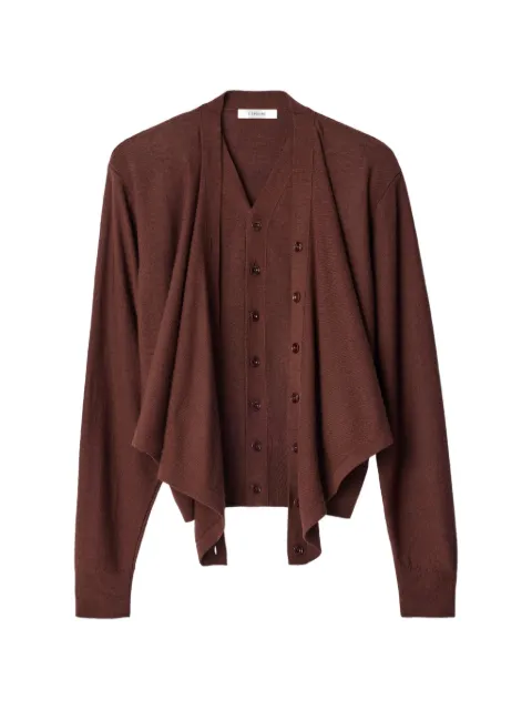 LEMAIRE trompe-l'oeil cardigan i merinould