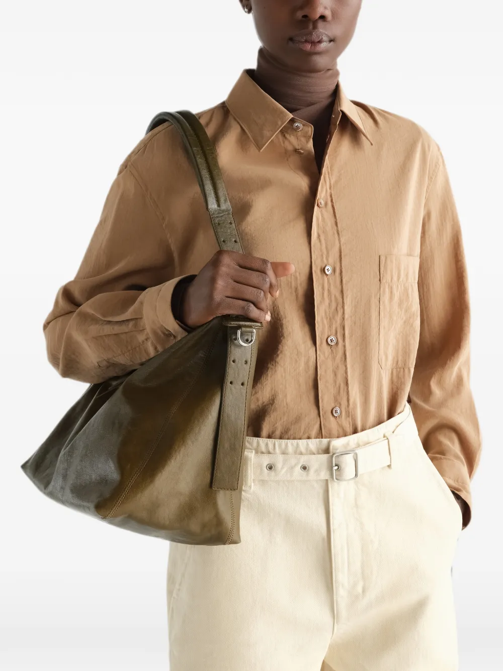 LEMAIRE Kleine leren tas met ceintuur Groen