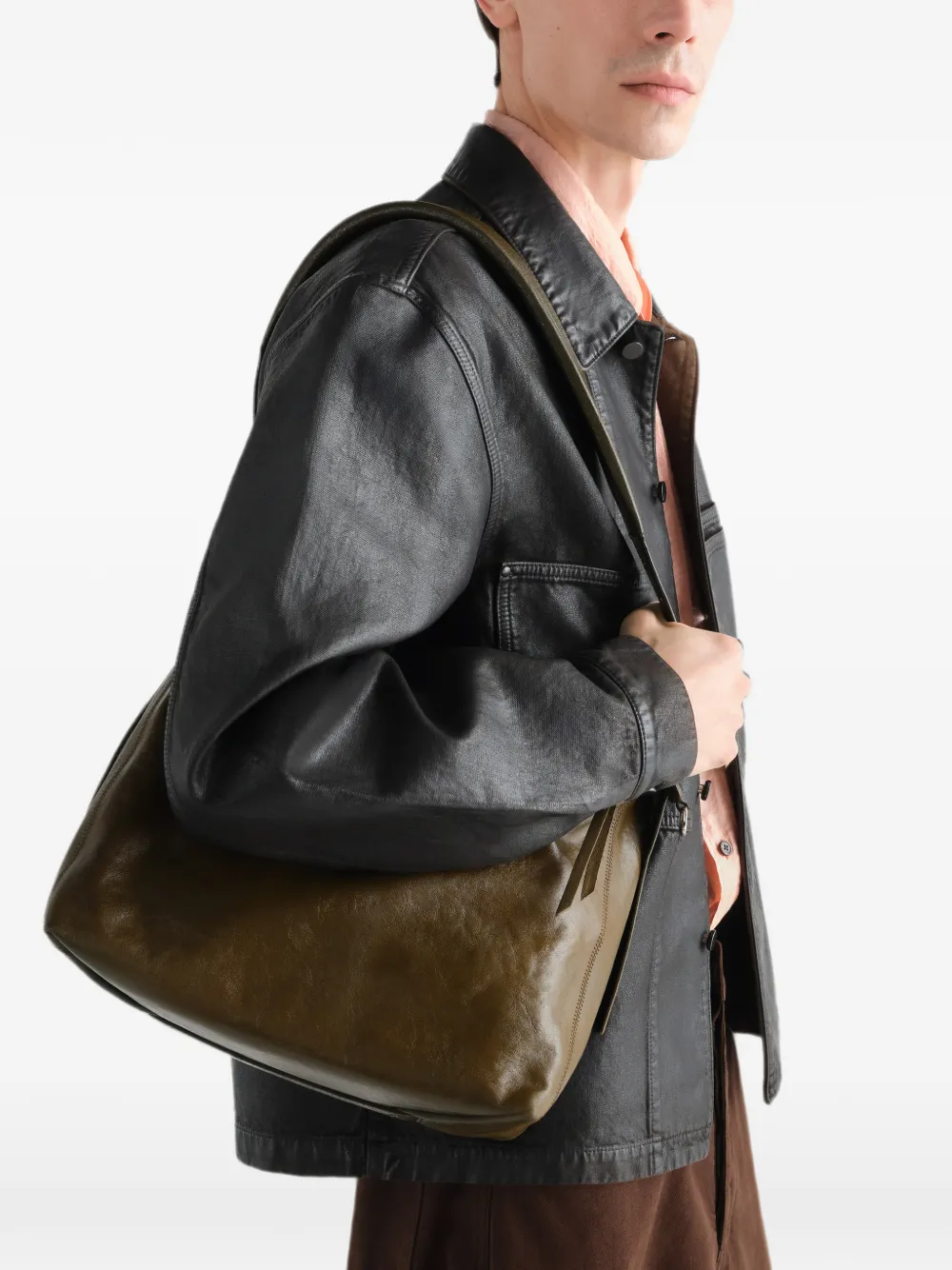 LEMAIRE Kleine leren tas met ceintuur Groen