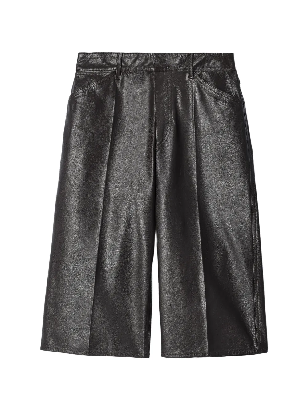 LEMAIRE bermuda shorts in glossy leather