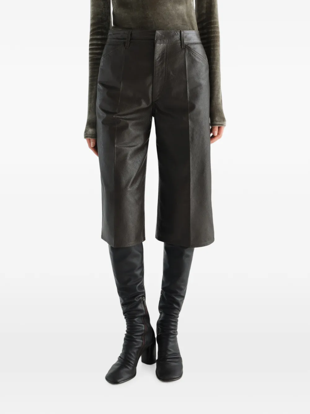 LEMAIRE Leren shorts Bruin