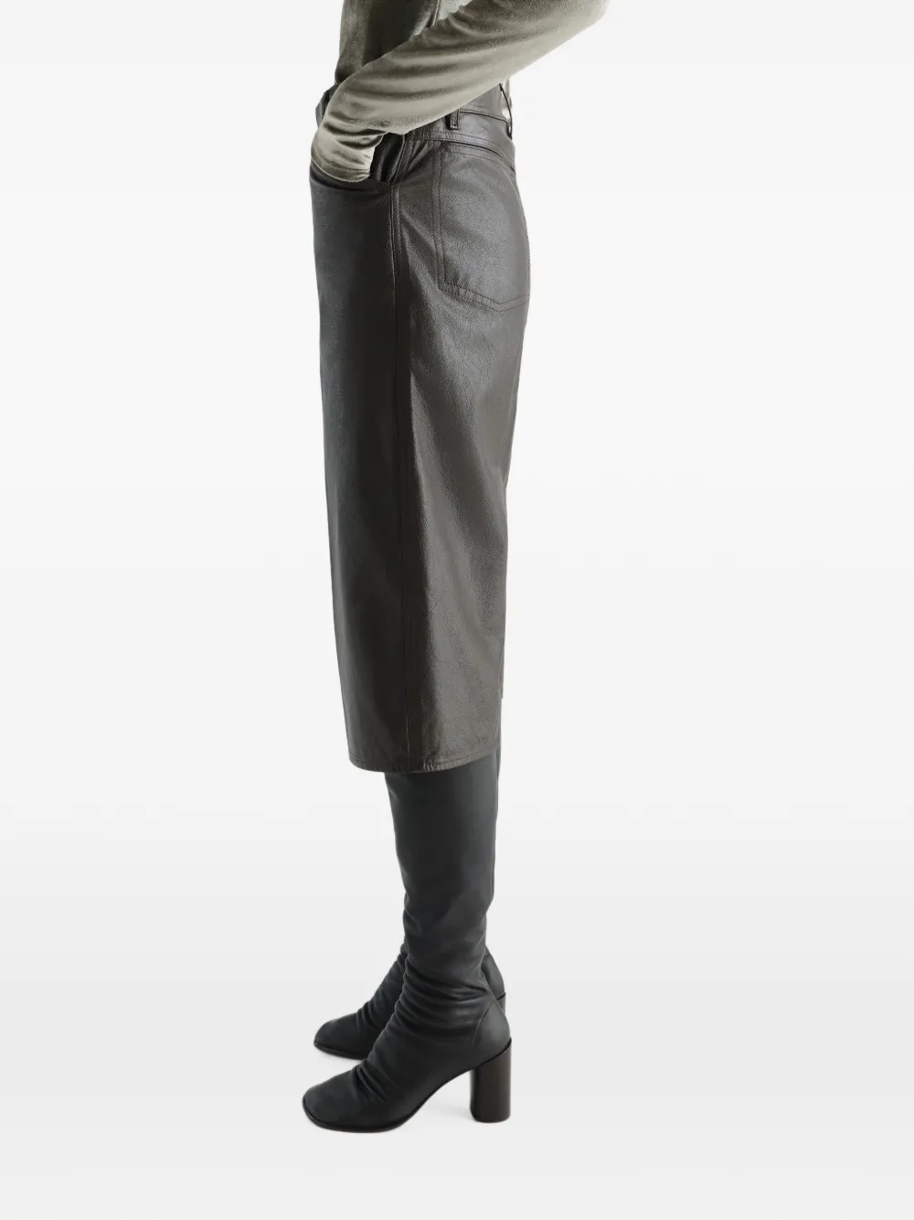 LEMAIRE Leren shorts Bruin