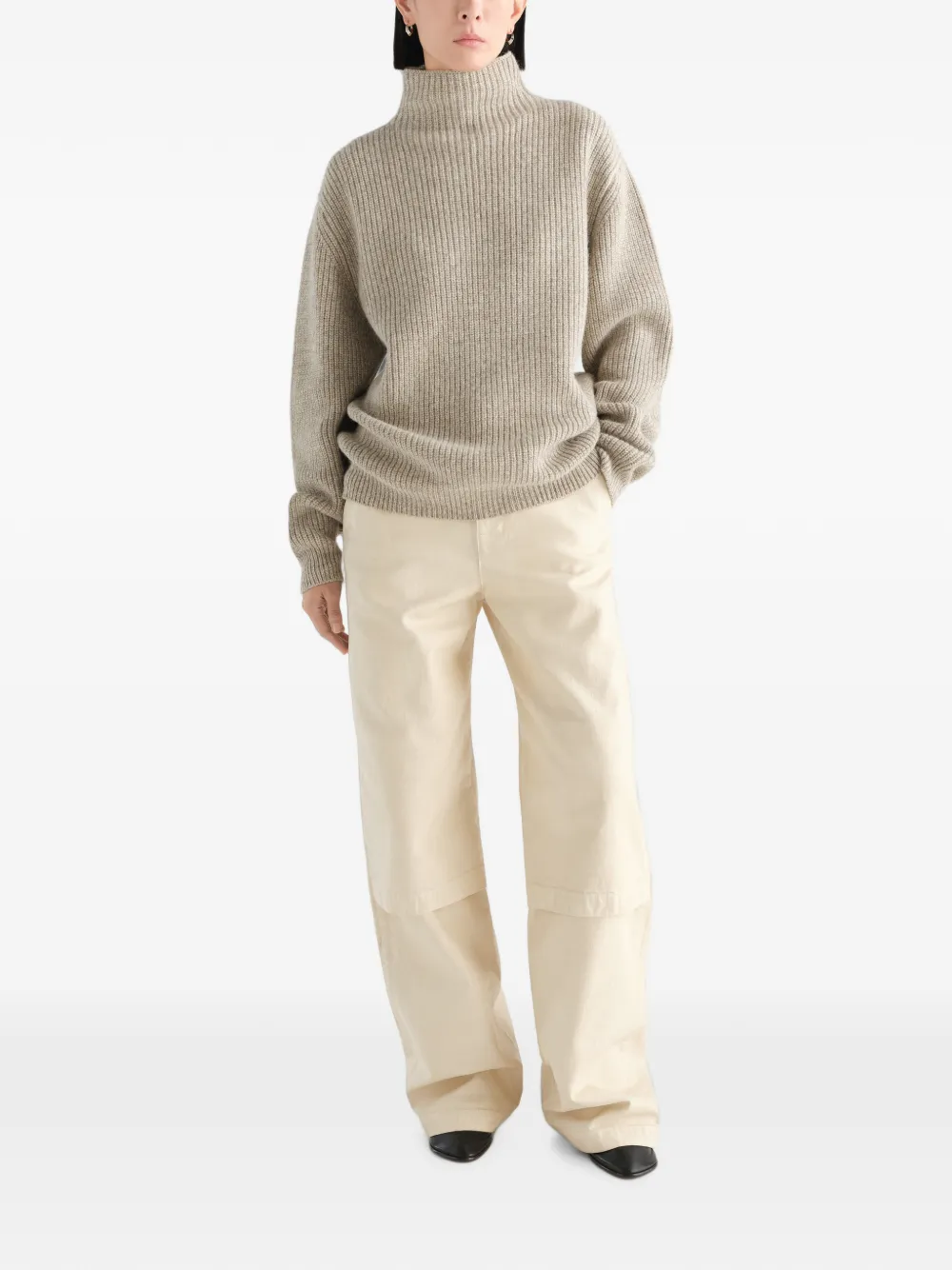 LEMAIRE Trui met hoge hals Beige
