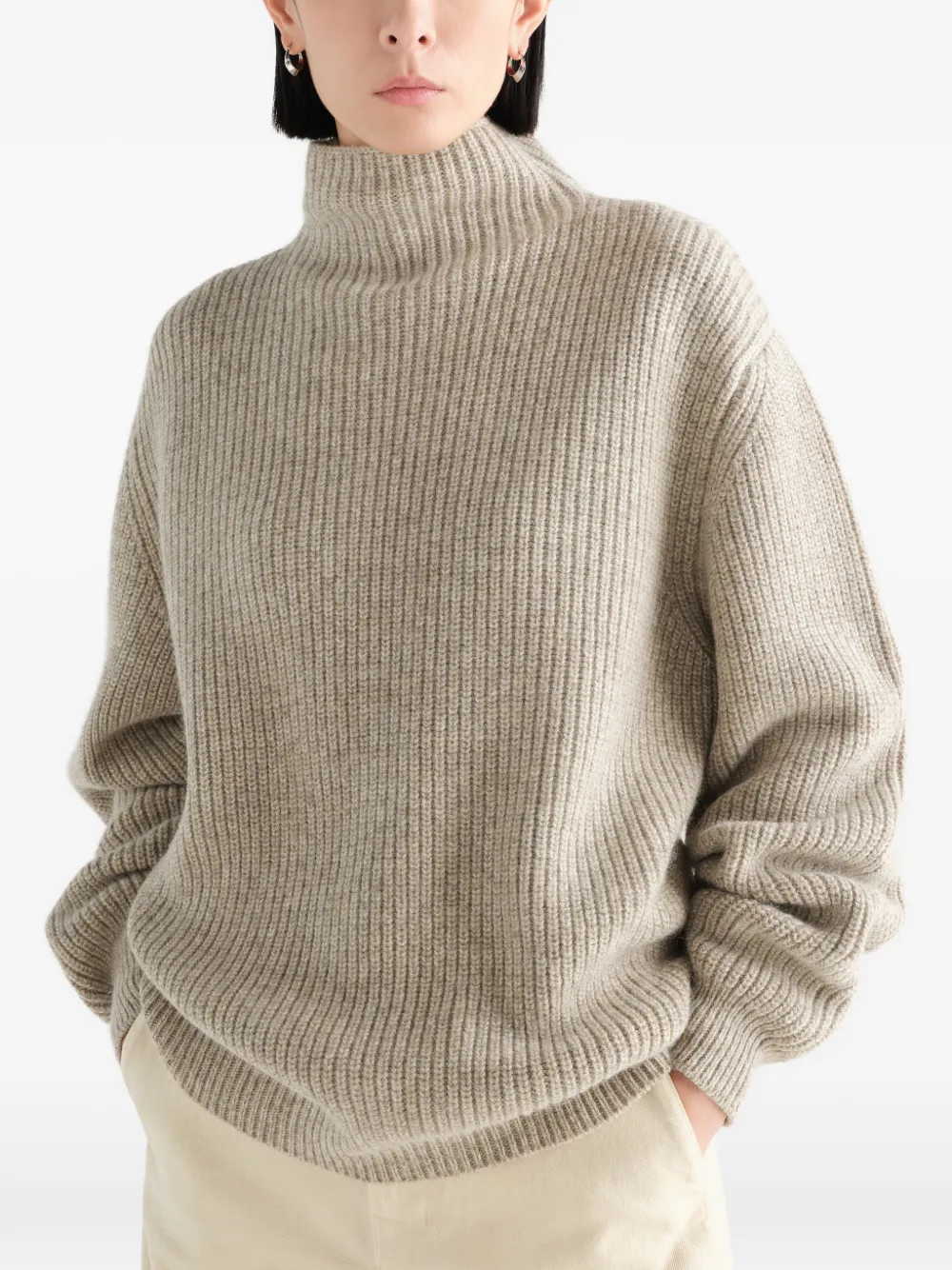LEMAIRE Trui met hoge hals Beige
