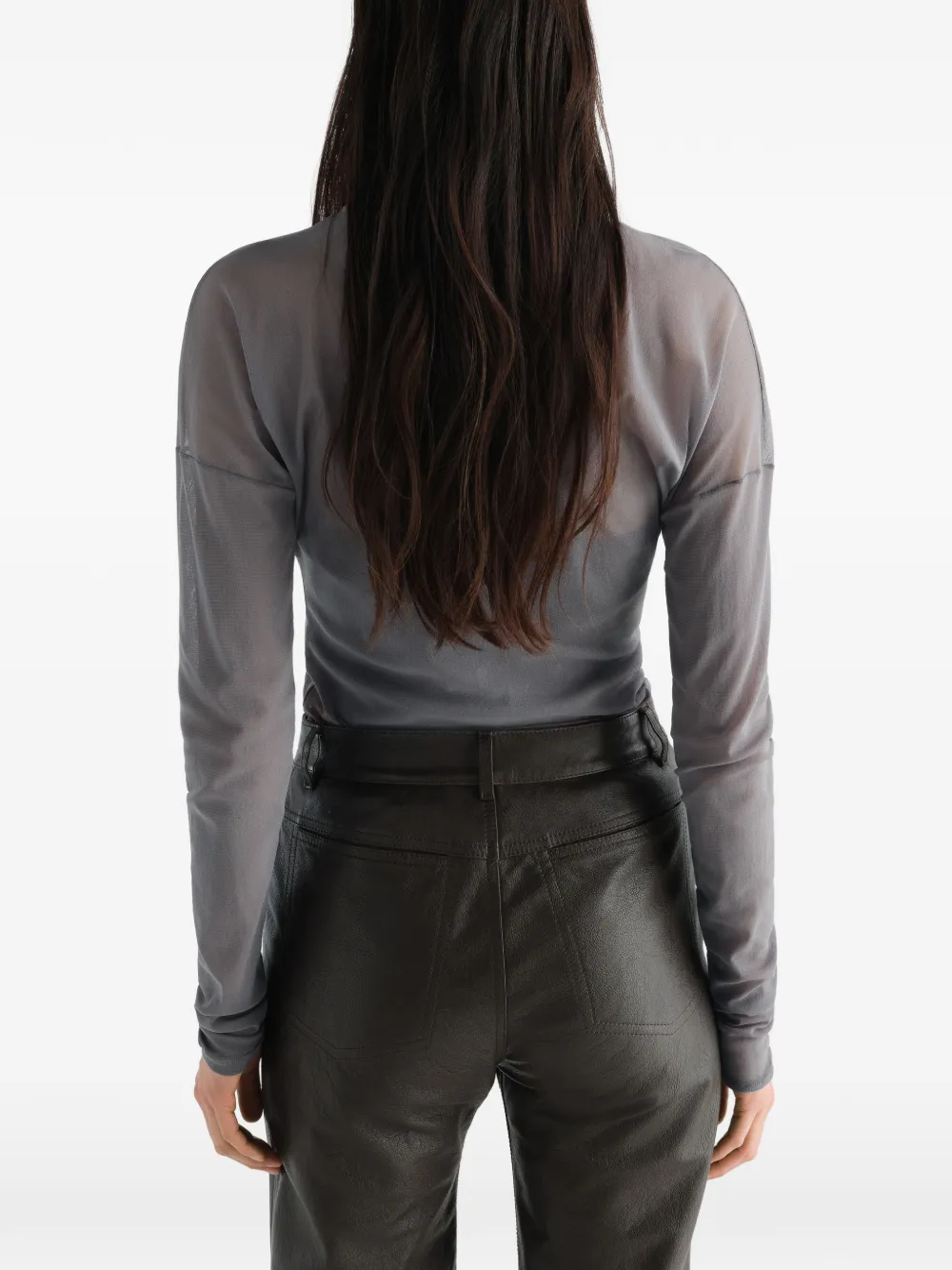 LEMAIRE Mesh jersey top met lange mouwen Grijs