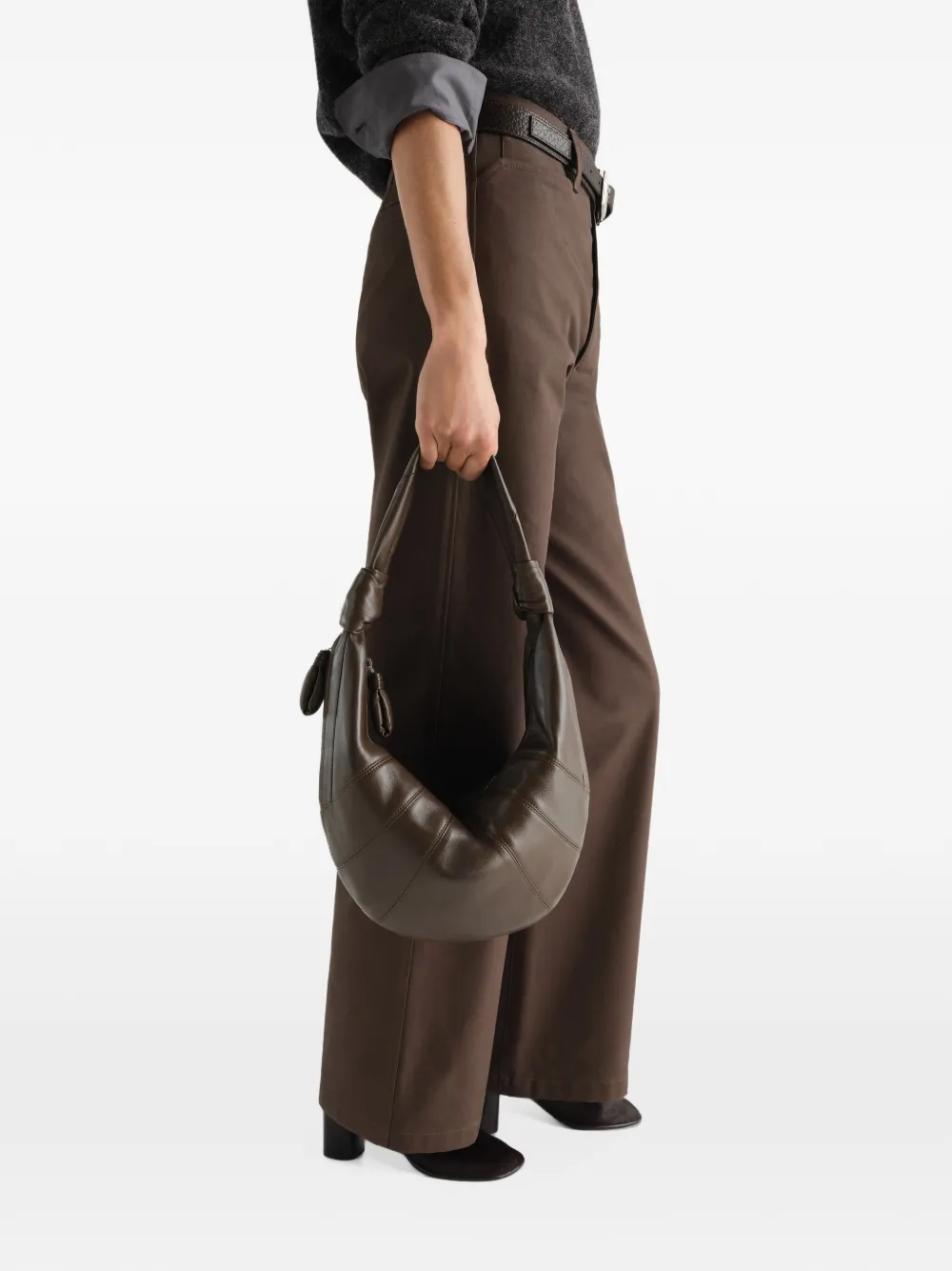 LEMAIRE Fortune Croissant leren tas Bruin