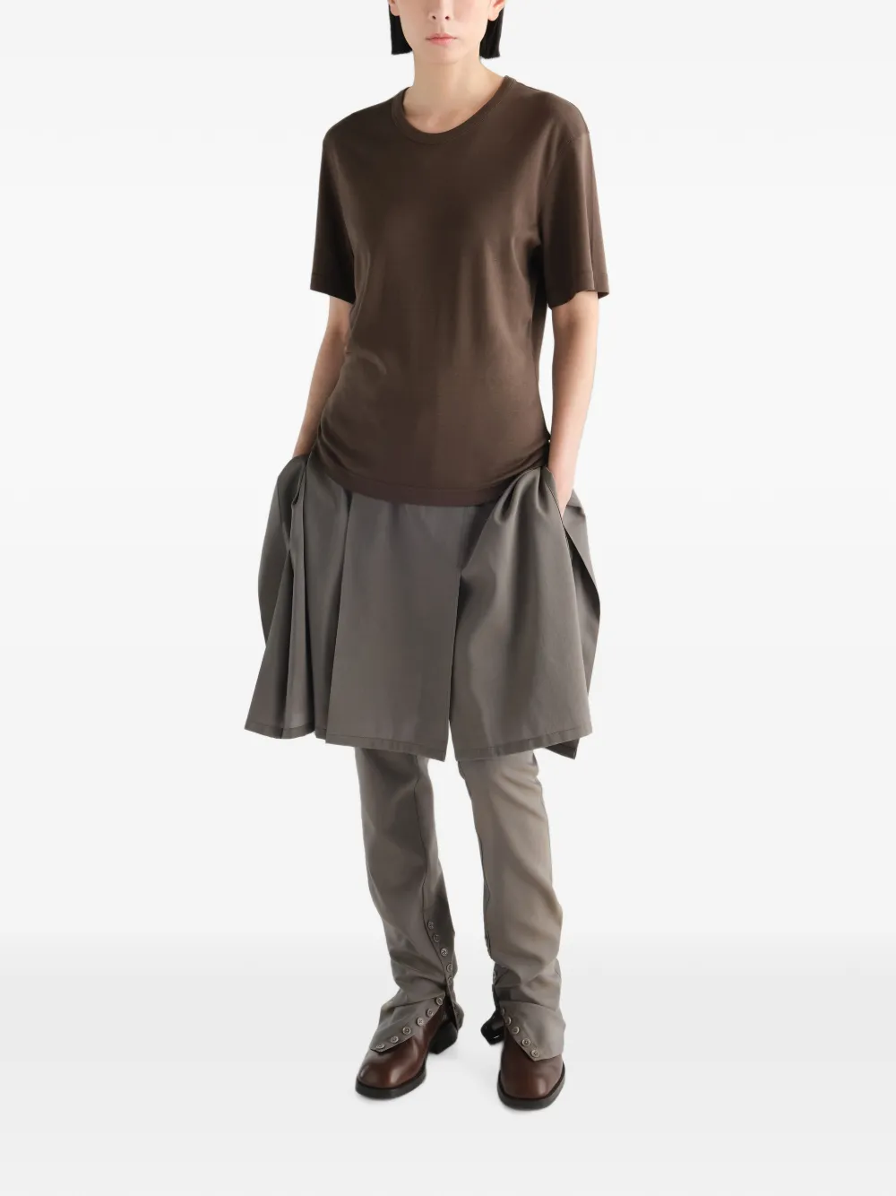 LEMAIRE T-shirt met ronde hals Bruin