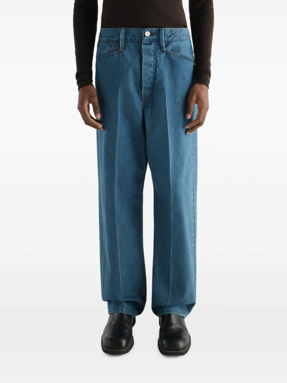 LEMAIRE Straight denim broek met vijf zakken Blauw