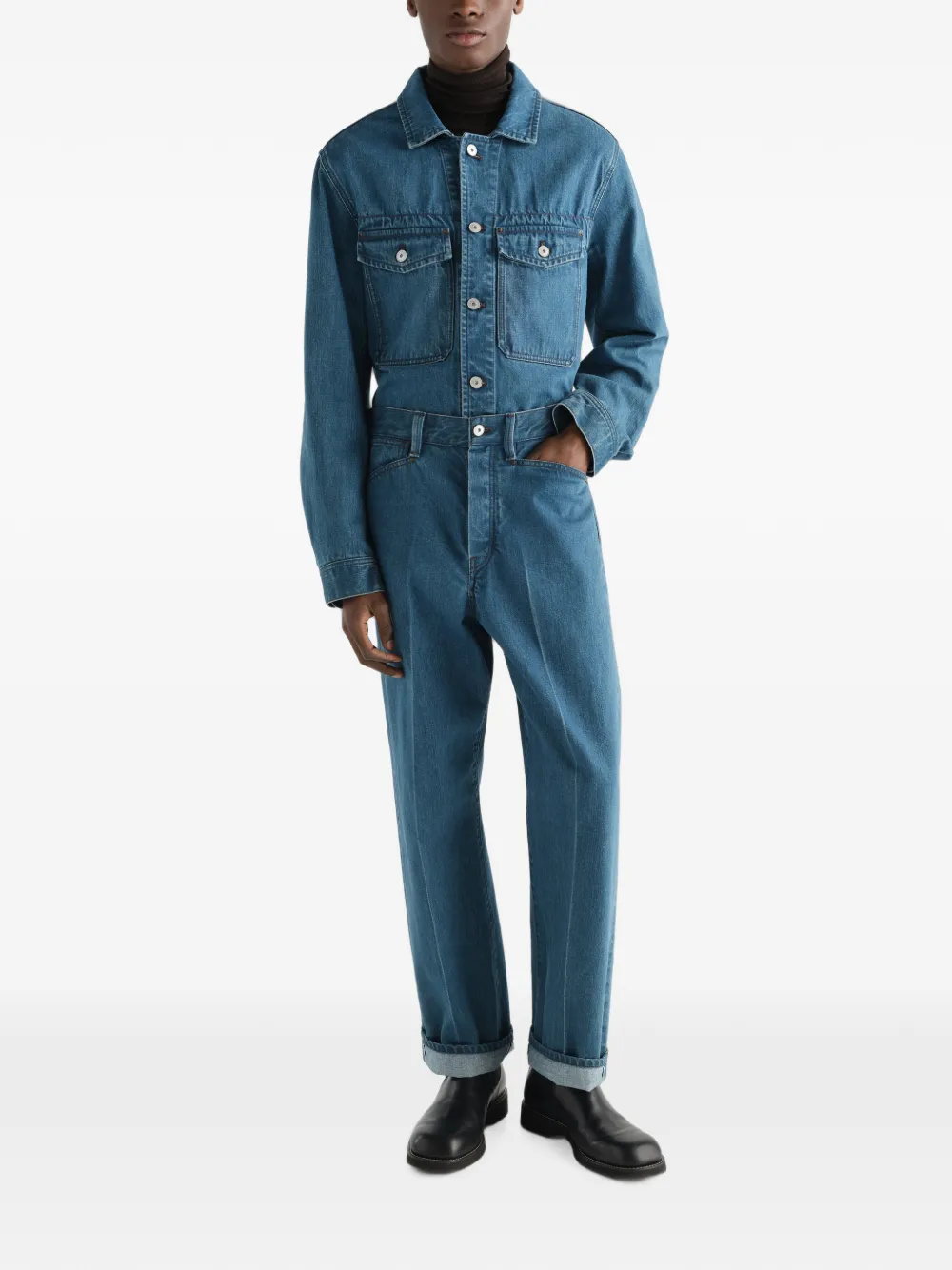 LEMAIRE Straight denim broek met vijf zakken Blauw