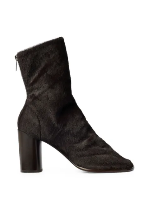 LEMAIRE 80mm Glove heeled ankle boots in pony-style leather