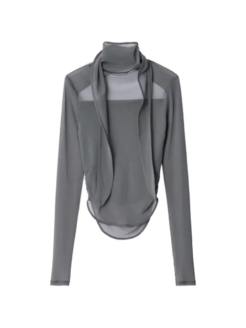 LEMAIRE ballerina scarf top in mesh jersey