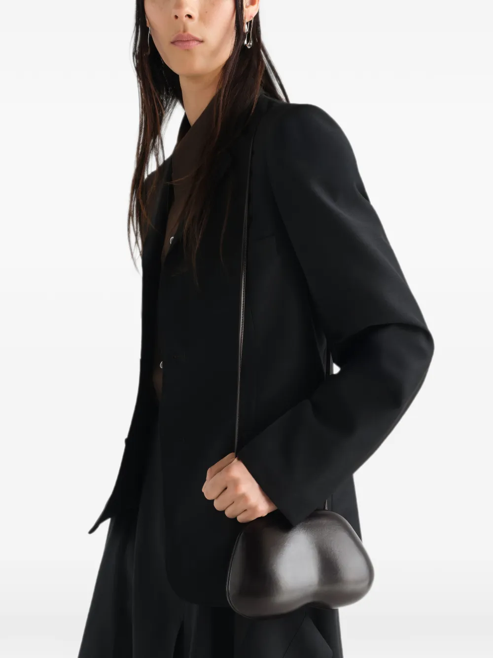 LEMAIRE x Carlos Peñafiel Fesses clutch van gepatineerd kalfsleer Bruin