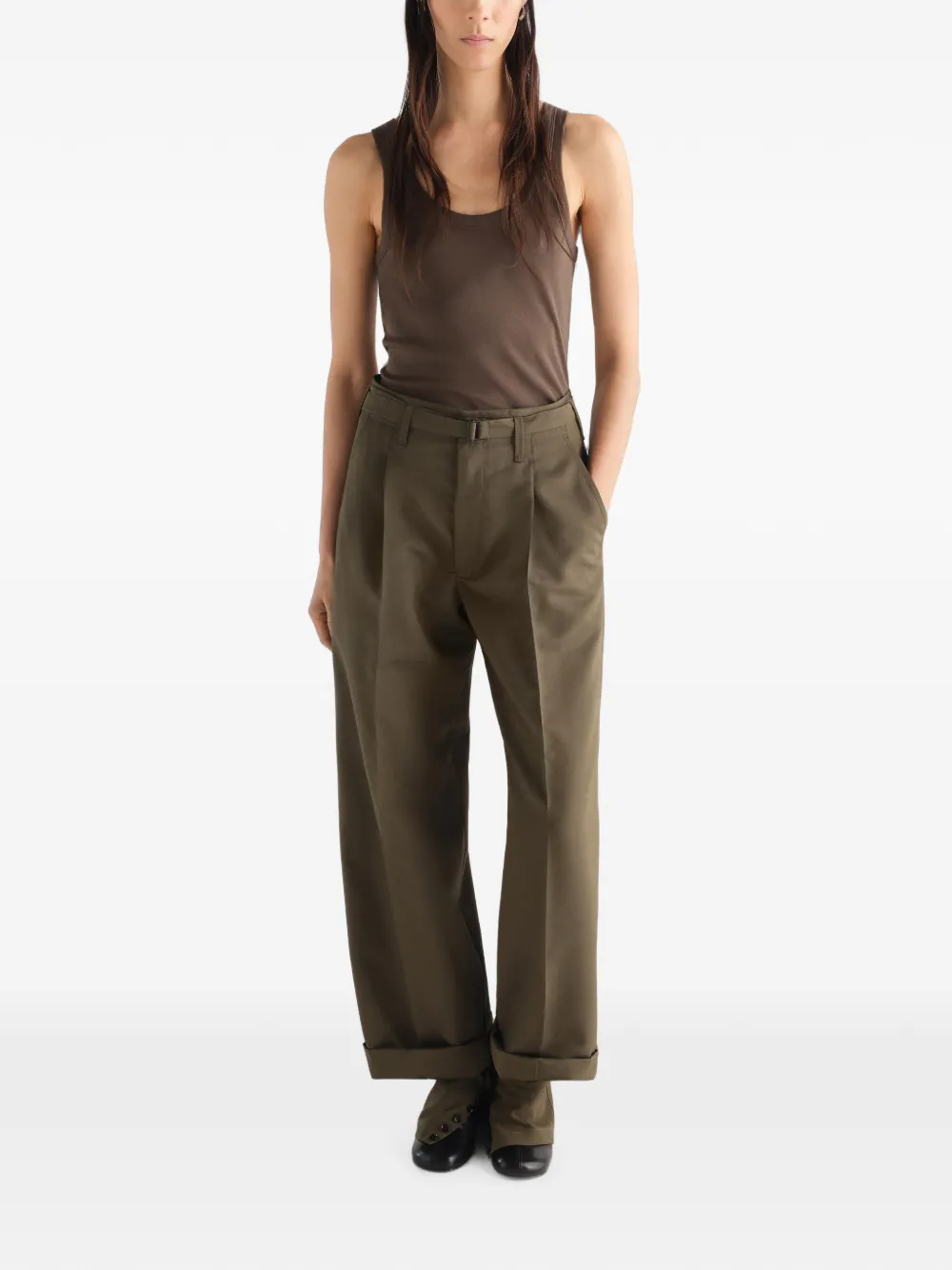 LEMAIRE Ribgebreide tanktop Bruin