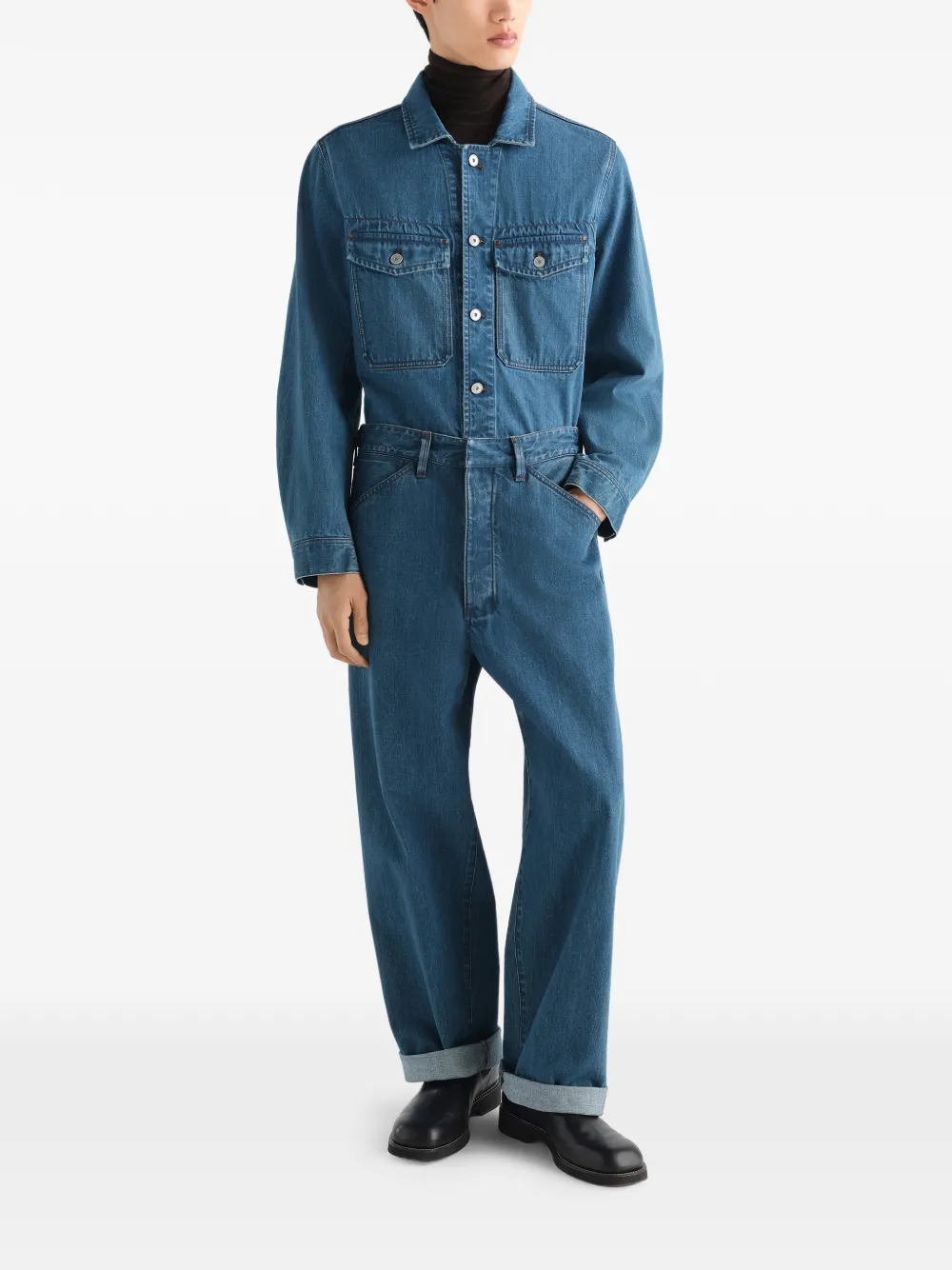 LEMAIRE Oversized denim broek Blauw