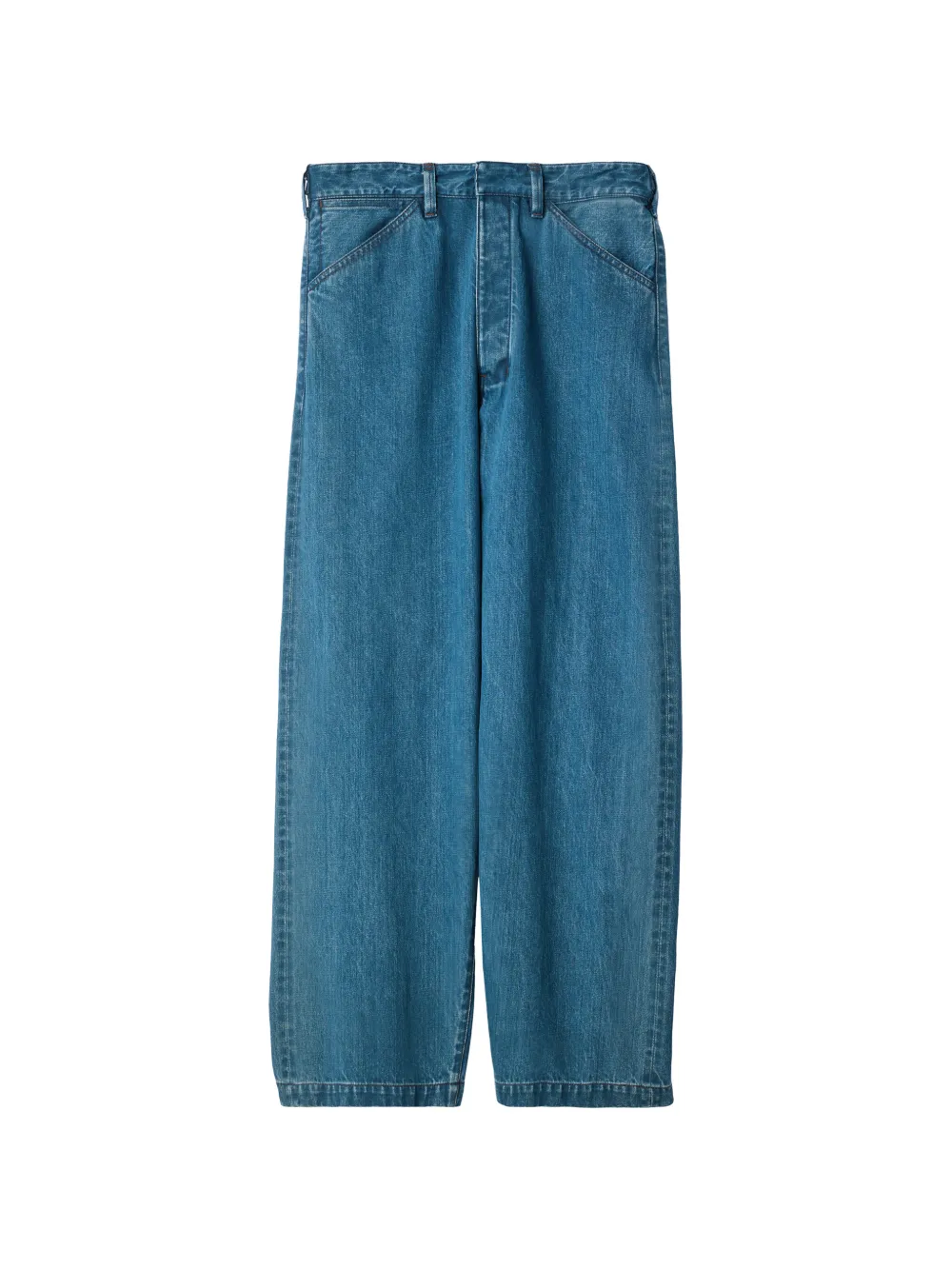 LEMAIRE oversized workwear pants in indigo selvedge denim